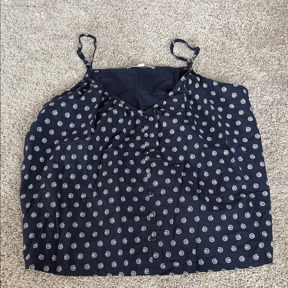 LOFT Navy Blue Camisole with White Pattern